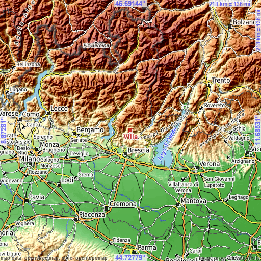 Topographic map of Villa