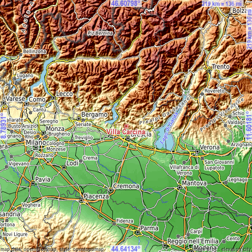 Topographic map of Villa Carcina