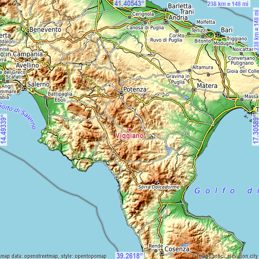 Topographic map of Viggiano