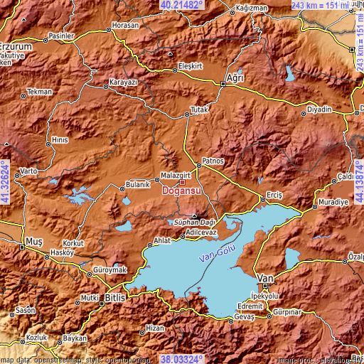 Topographic map of Doğansu