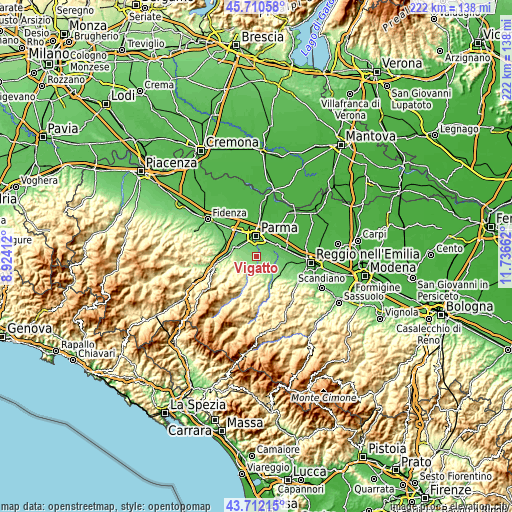 Topographic map of Vigatto