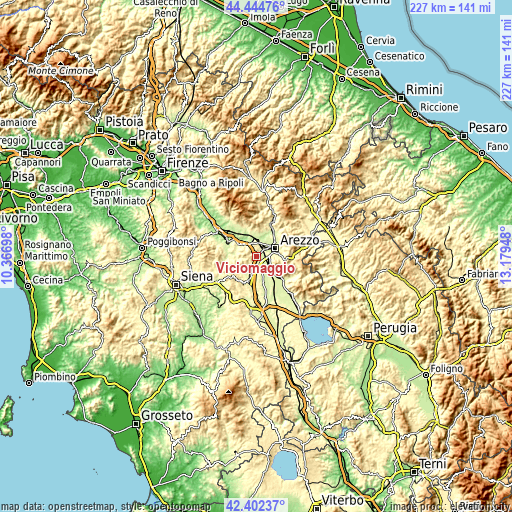 Topographic map of Viciomaggio