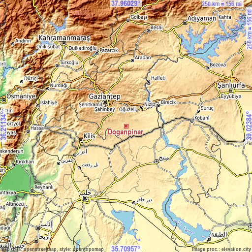 Topographic map of Doğanpınar