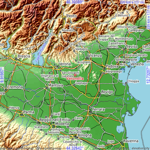 Topographic map of Veronella