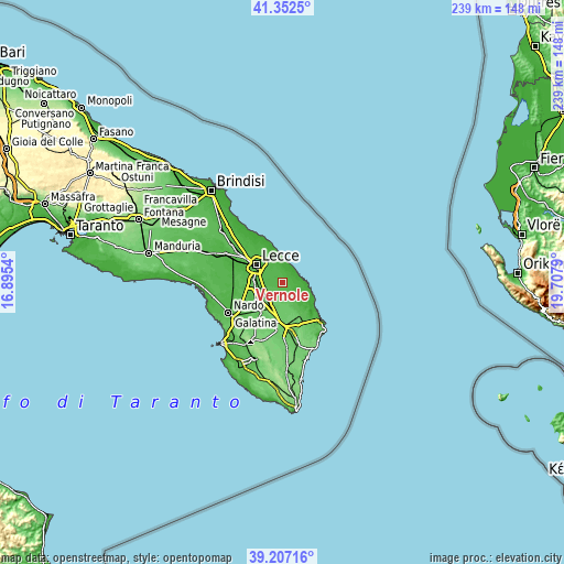 Topographic map of Vernole