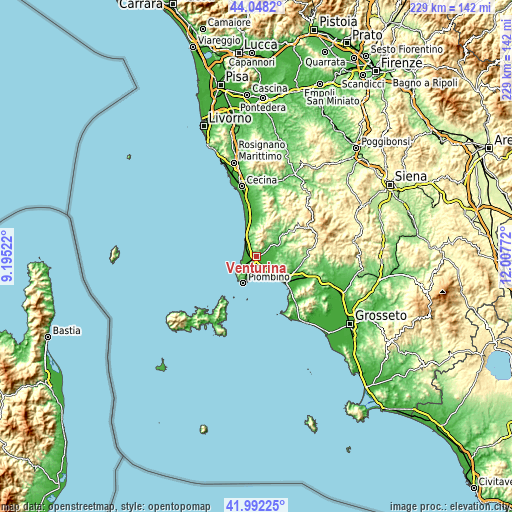 Topographic map of Venturina