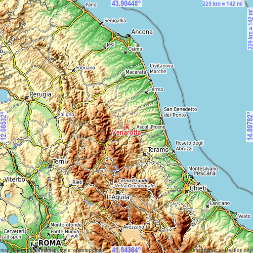 Topographic map of Venarotta