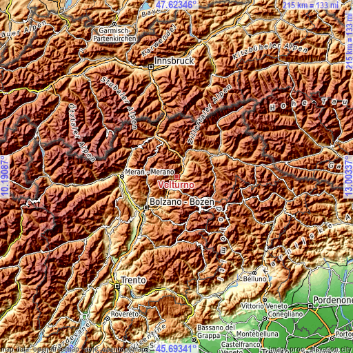 Topographic map of Velturno