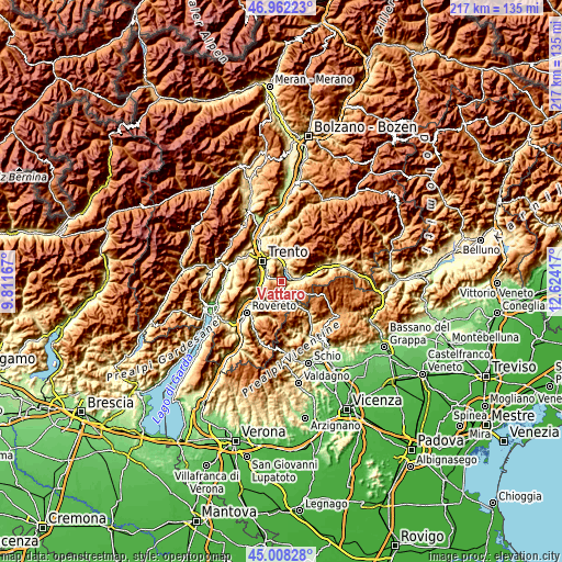Topographic map of Vattaro