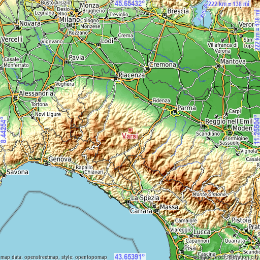 Topographic map of Varsi