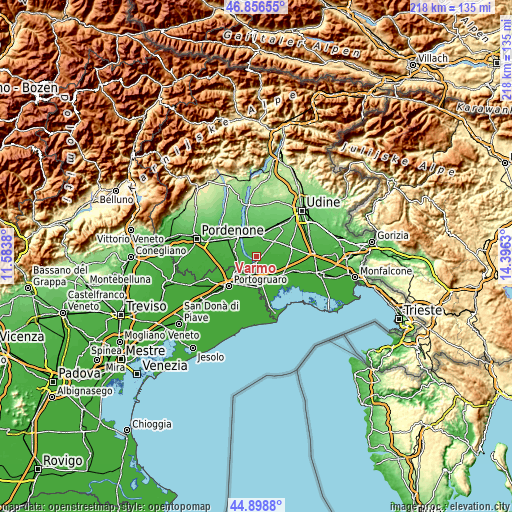 Topographic map of Varmo