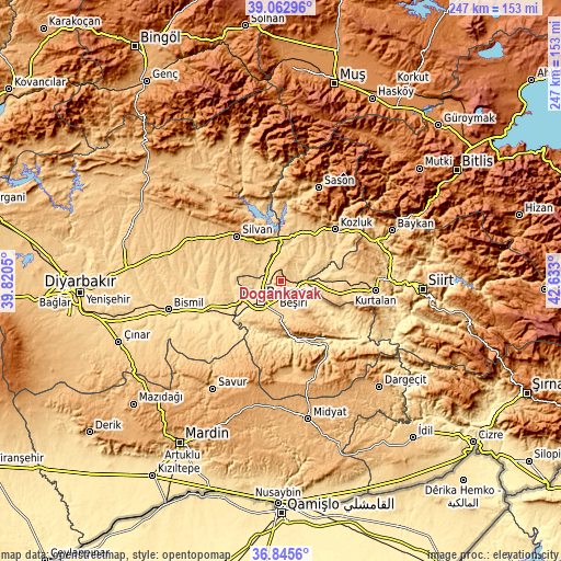 Topographic map of Doğankavak