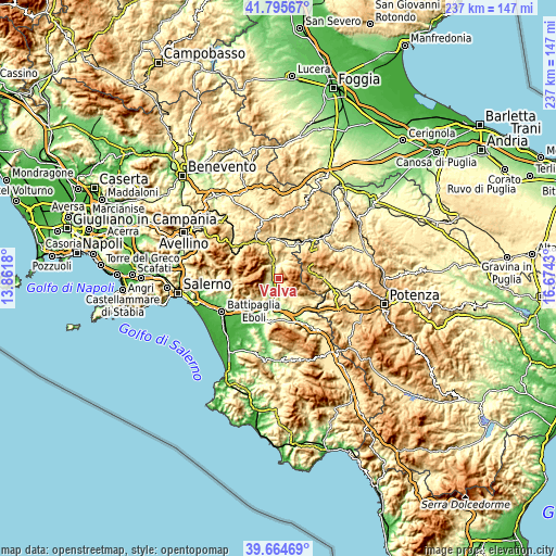 Topographic map of Valva