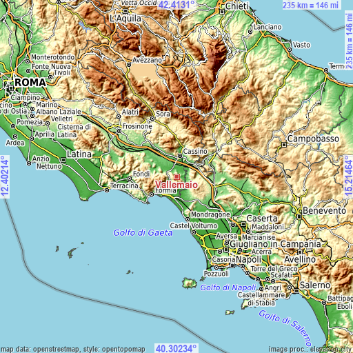 Topographic map of Vallemaio