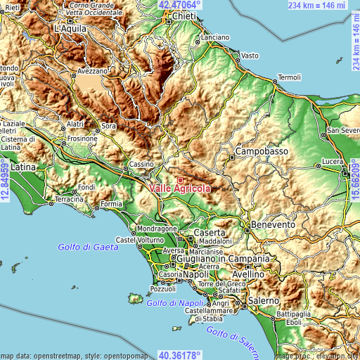 Topographic map of Valle Agricola