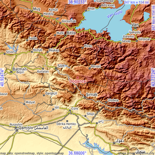 Topographic map of Doğanca