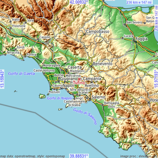 Topographic map of Tufino