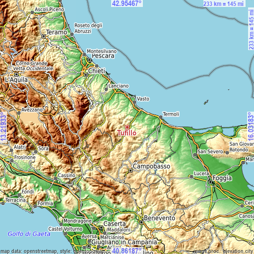 Topographic map of Tufillo