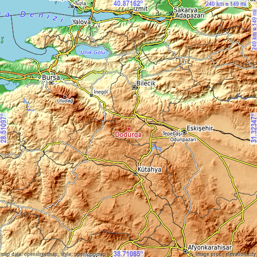 Topographic map of Dodurga