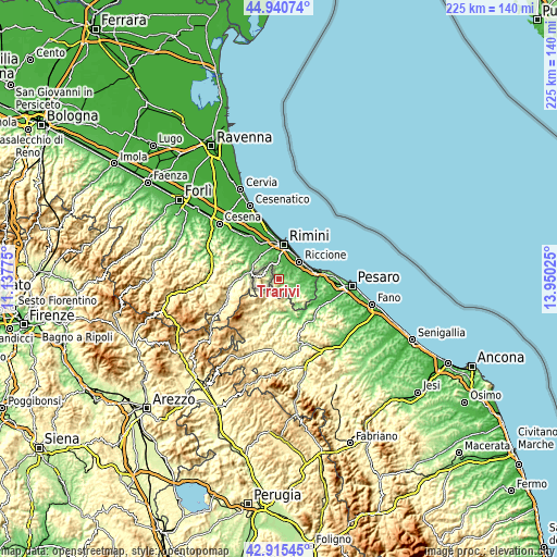 Topographic map of Trarivi