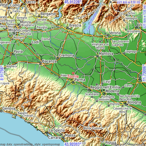 Topographic map of Torrile