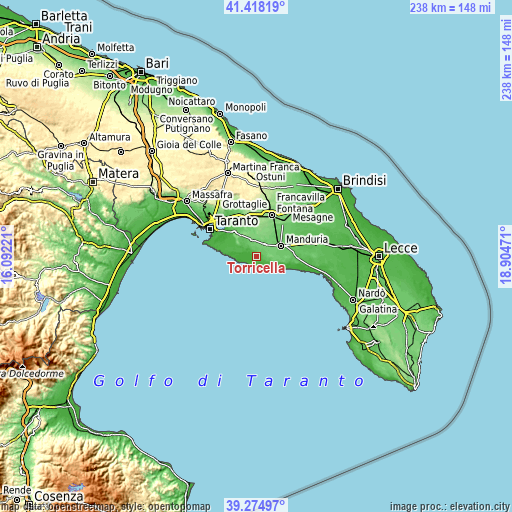 Topographic map of Torricella