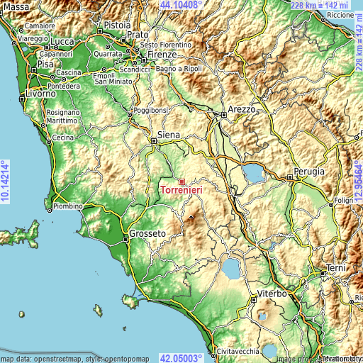 Topographic map of Torrenieri