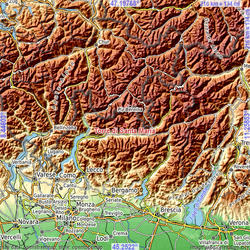 Topographic map of Torre di Santa Maria