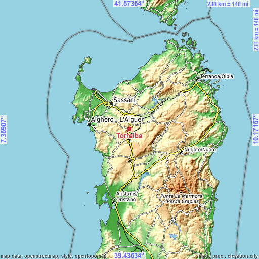 Topographic map of Torralba