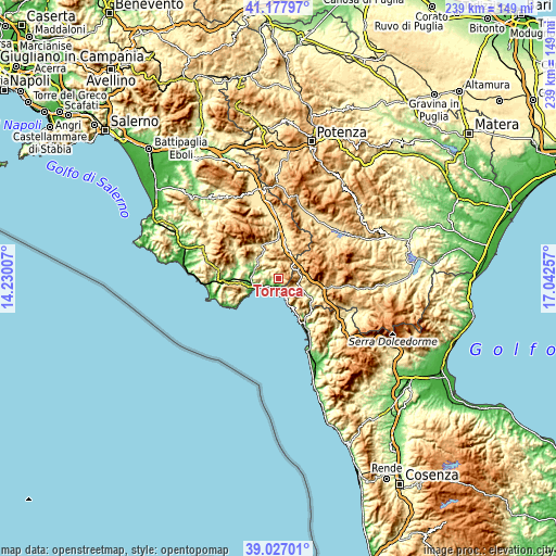 Topographic map of Torraca