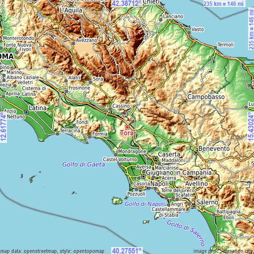 Topographic map of Tora