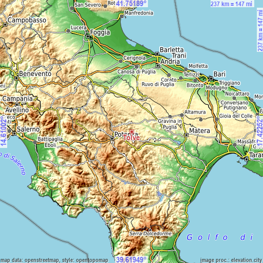 Topographic map of Tolve