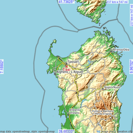Topographic map of Tissi
