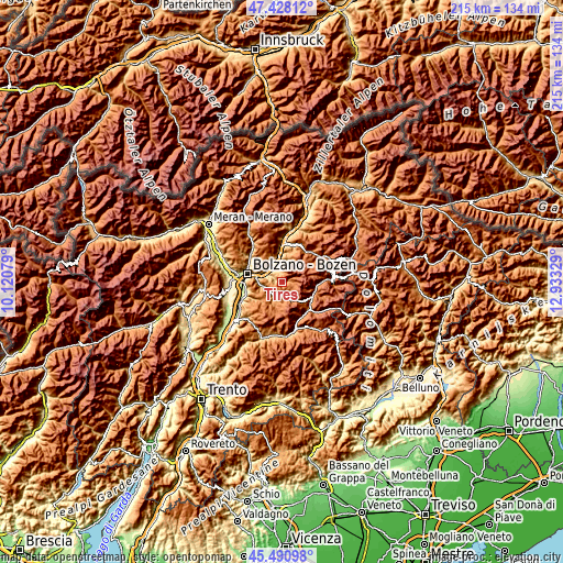 Topographic map of Tires