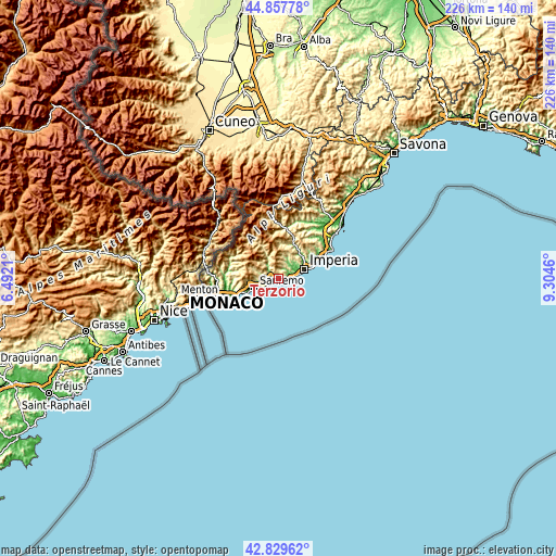 Topographic map of Terzorio