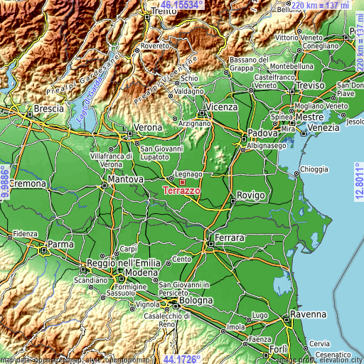 Topographic map of Terrazzo