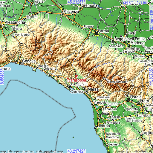 Topographic map of Terrarossa