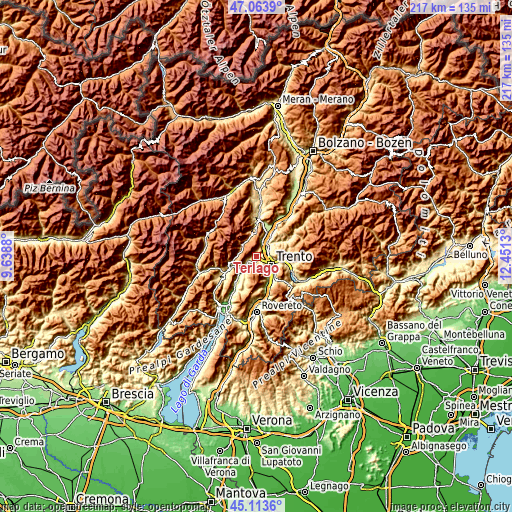 Topographic map of Terlago