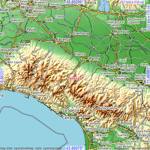 Topographic map of Terenzo