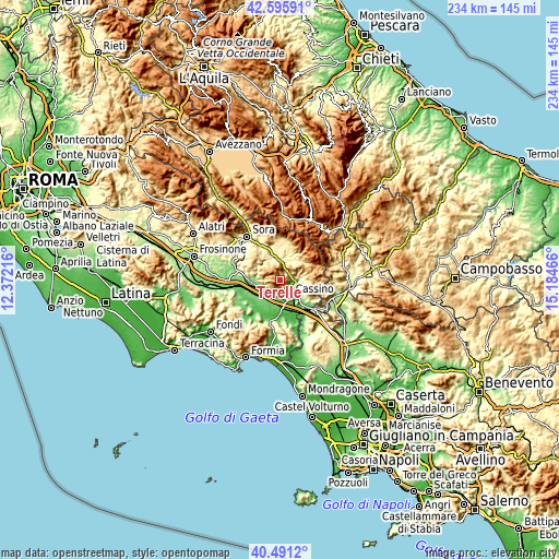 Topographic map of Terelle