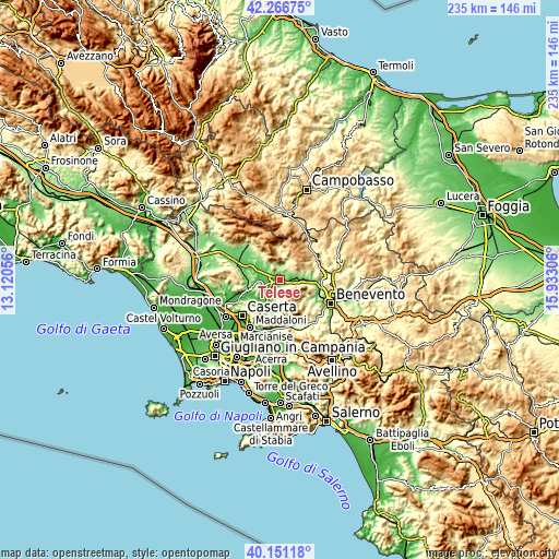 Topographic map of Telese