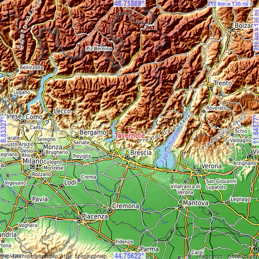 Topographic map of Tavernole