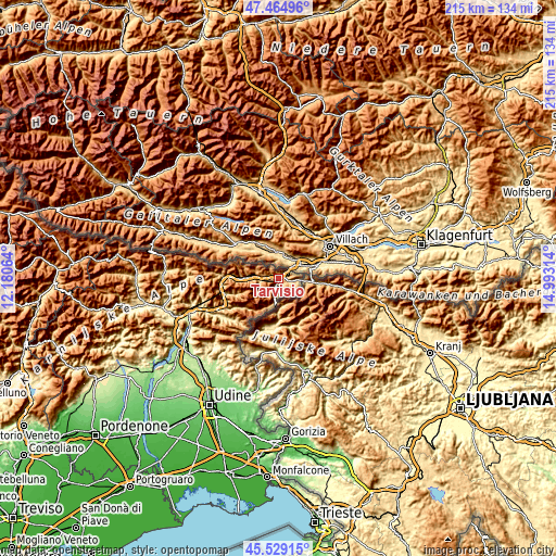 Topographic map of Tarvisio