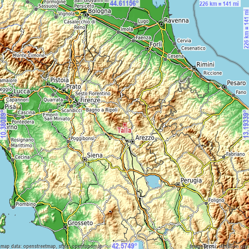 Topographic map of Talla