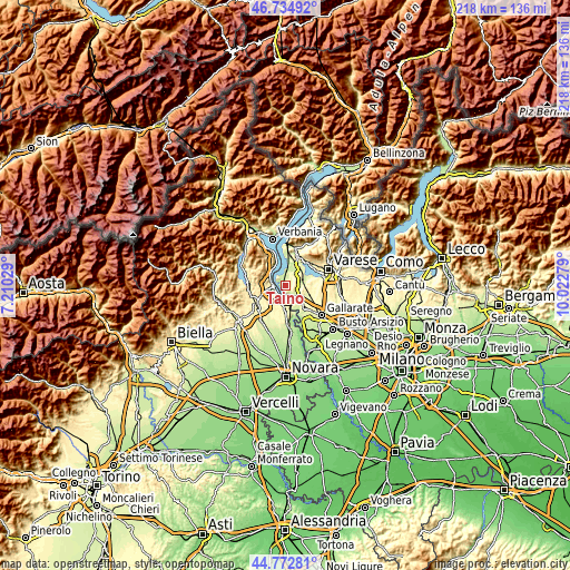 Topographic map of Taino