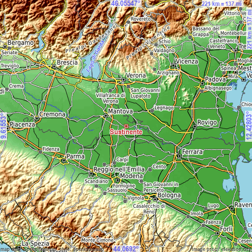 Topographic map of Sustinente