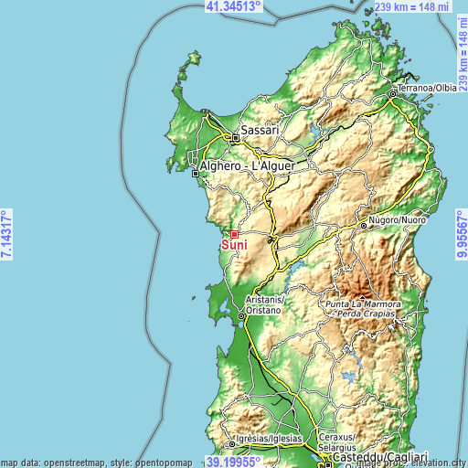 Topographic map of Suni