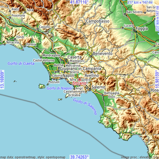 Topographic map of Striano