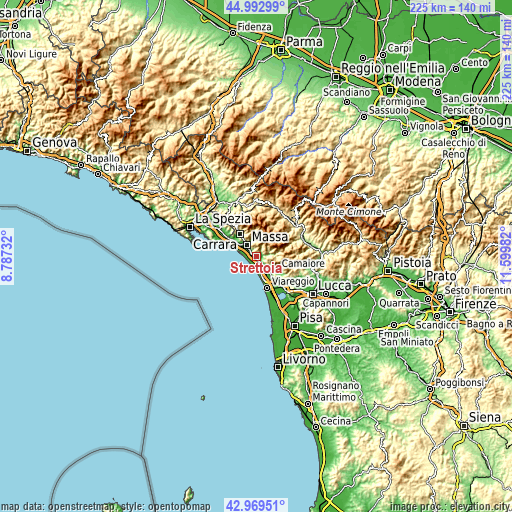 Topographic map of Strettoia