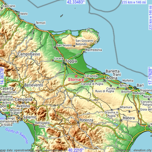 Topographic map of Stornara